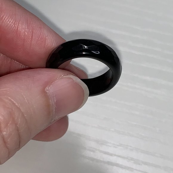 Faceted Onyx Solitaire Rings - Picture 16 of 16